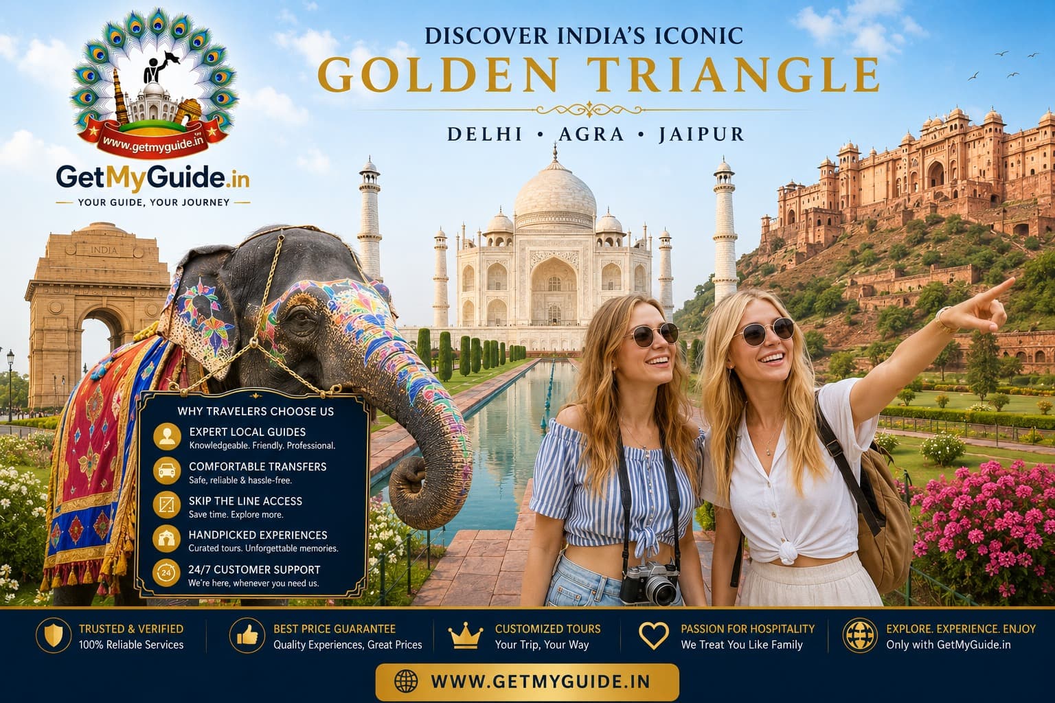 Golden Triangle destinations - Delhi, Agra, Jaipur