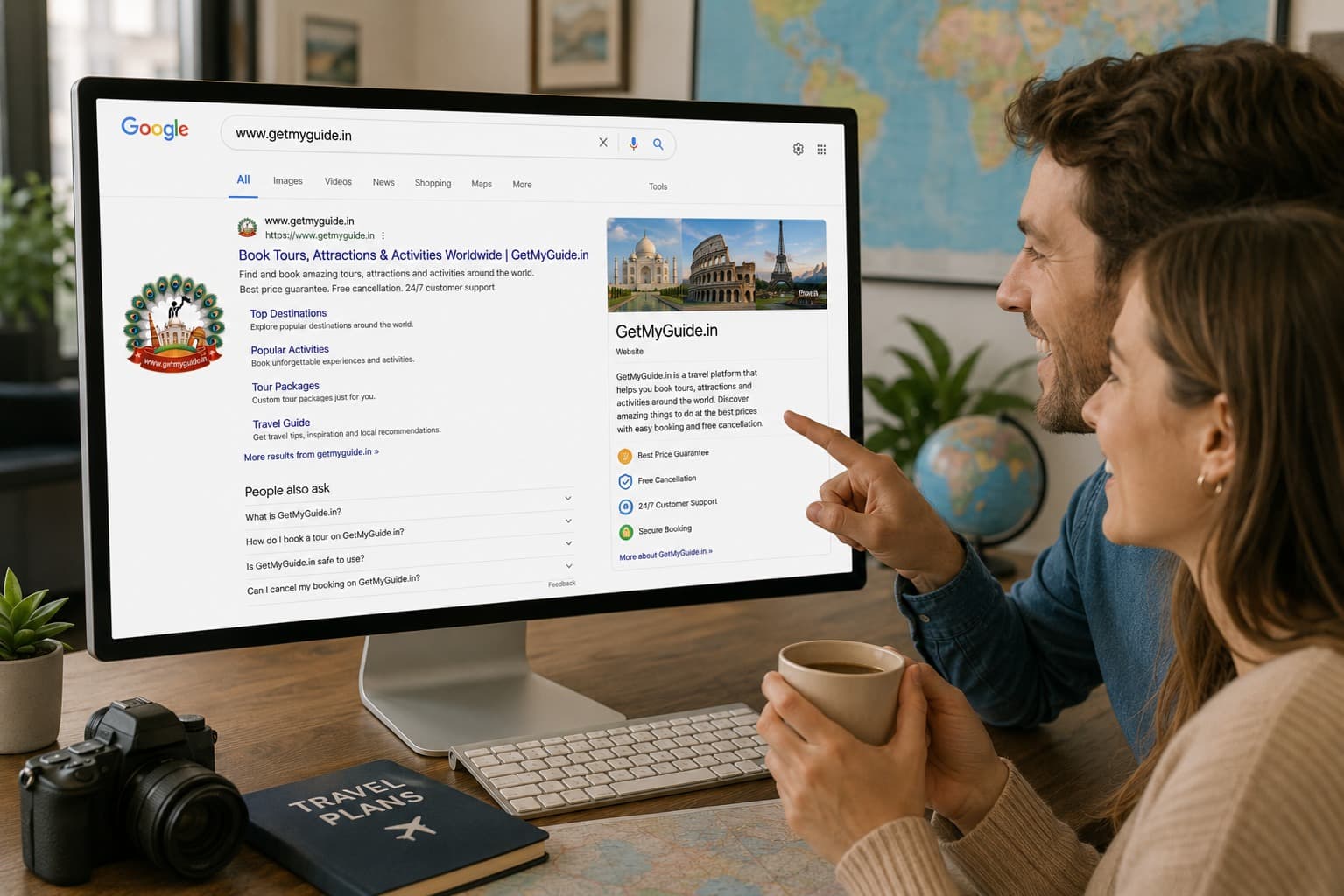 A local tour guide leading travelers on GetMyGuide